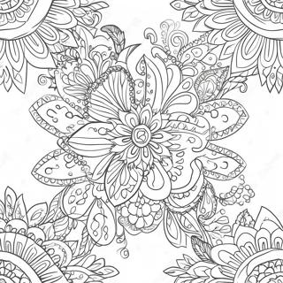 Floral Bandana Design Coloring Page 59504-47087