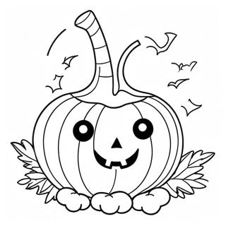 かわいいハロウィン 塗り絵ページ