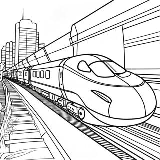 Fast Bullet Train In Motion Coloring Page 59674-47212