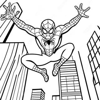 Spider Man Swinging Through The City Coloring Page 59734-47269