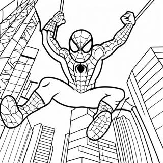 Spider Man Swinging Through The City Coloring Page 59734-47270