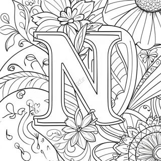 Letter N Coloring Page 5980-4751