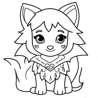 Wolf Pretty Girl Gacha Life Coloring Pages