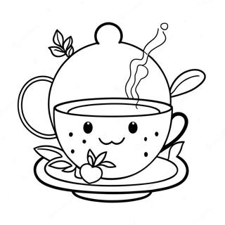 Cute Tea Cup Coloring Page 59844-47365