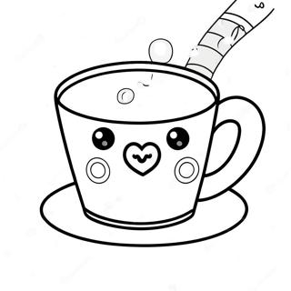 Cute Tea Cup Coloring Page 59844-47366