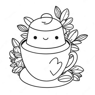 Cute Tea Cup Coloring Page 59844-47367