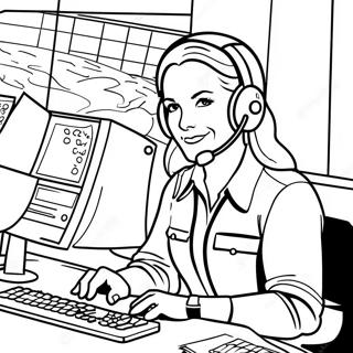 911 Dispatcher Coloring Pages