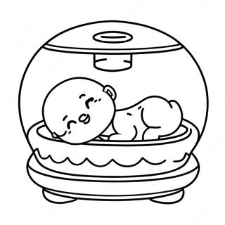 Cute Nicu Baby In Incubator Coloring Page 59914-47434