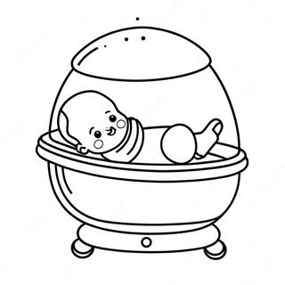 Cute Nicu Baby In Incubator Coloring Page 59914-47435