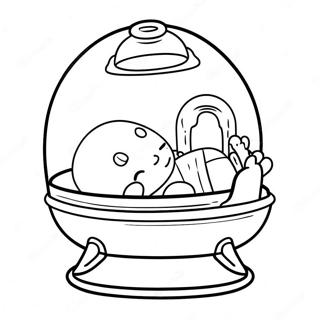 Cute Nicu Baby In Incubator Coloring Page 59914-47436