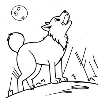 Big Bad Wolf Howling At The Moon Coloring Page 59924-47417