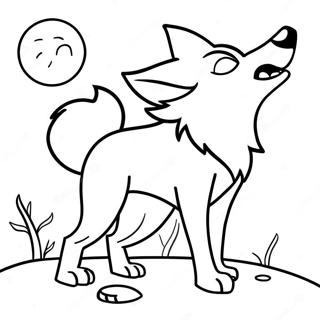 Big Bad Wolf Howling At The Moon Coloring Page 59924-47419