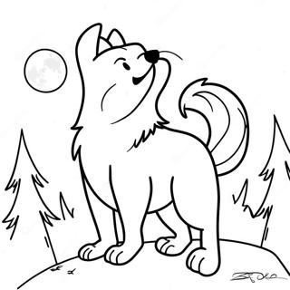 Big Bad Wolf Howling At The Moon Coloring Page 59924-47420