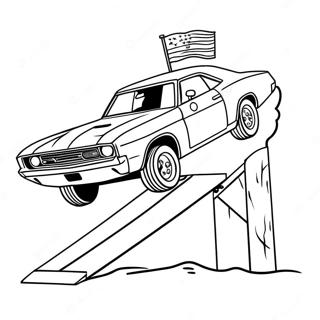 General Lee Jumping Over A Ramp Coloring Page 59974-47457