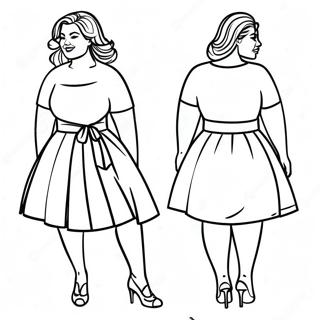 Plus Size Fashion Model Coloring Page 59983-47466