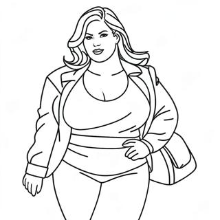 Plus Size Fashion Model Coloring Page 59983-47467