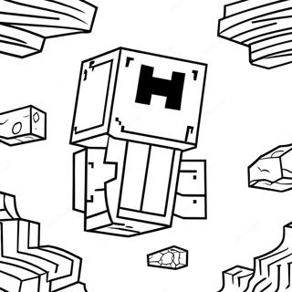 Minecraft Ghast Floating In The Sky Coloring Page 60003-47476