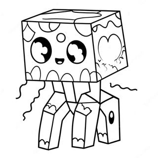 Cute Minecraft Ghast With Big Eyes Coloring Page 60004-47485