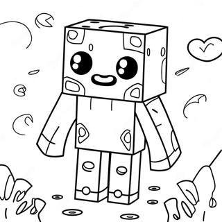 Cute Minecraft Ghast With Big Eyes Coloring Page 60004-47488