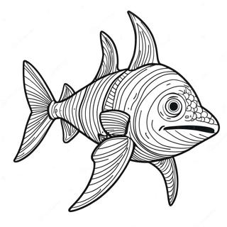 Fierce Helicoprion Swimming Coloring Page 60044-47513