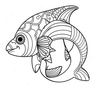 Fierce Helicoprion Swimming Coloring Page 60044-47514