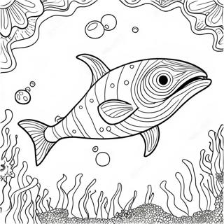 Fierce Helicoprion Swimming Coloring Page 60044-47516