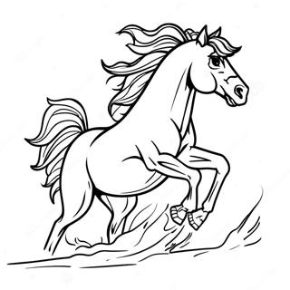 Wild Bucking Horse In Action Coloring Page 60064-47527