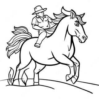 Wild Bucking Horse In Action Coloring Page 60064-47528