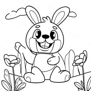 Cute Spring Bonnie In Flowers Coloring Page 6011-4786