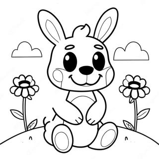 Cute Spring Bonnie In Flowers Coloring Page 6011-4787