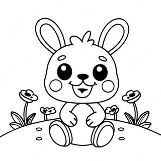 Cute Spring Bonnie In Flowers Coloring Page 6011-4788