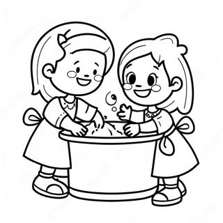 Happy Kids Washing Hands Coloring Page 60134-47583