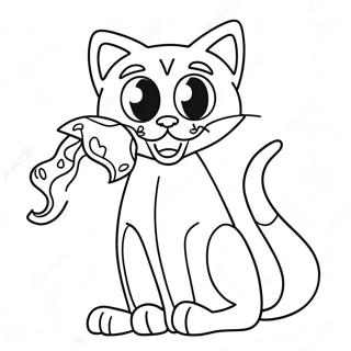 Creepy Siren Head With Cartoon Cat Coloring Page 60184-47658