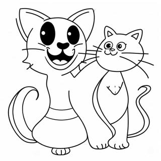 Creepy Siren Head With Cartoon Cat Coloring Page 60184-47659