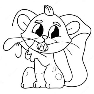 Creepy Siren Head With Cartoon Cat Coloring Page 60184-47660