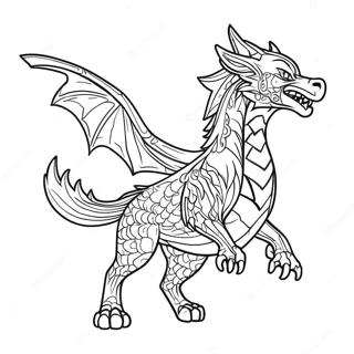 Majestic Wolf Dragon Flying Coloring Page 60204-47640