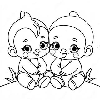 Cute Cry Babies Playing Together Coloring Page 6021-4838