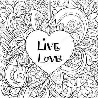 Live Laugh Love Inspirational Quote Coloring Page 60353-47755