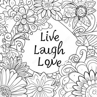 Live Laugh Love Inspirational Quote Coloring Page 60353-47756