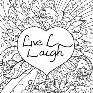 Colorful Live Laugh Love Typography Coloring Page 60354-47757