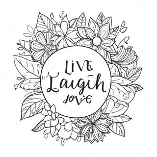 Colorful Live Laugh Love Typography Coloring Page 60354-47758