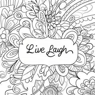 Colorful Live Laugh Love Typography Coloring Page 60354-47759