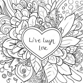 Colorful Live Laugh Love Typography Coloring Page 60354-47760