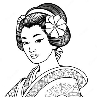 Geisha Coloring Pages