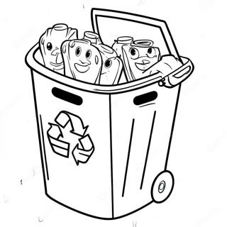 Niedlicher Recyclingbehälter-Ausmalbild 6041-4801