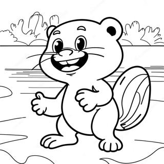 Buc-Ee The Beaver Mascot Coloring Page 60434-47819