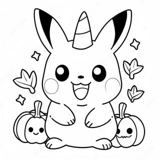 Halloween Pikachu Coloring Pages