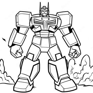 Optimus Prime In Battle Coloring Page 60554-47927