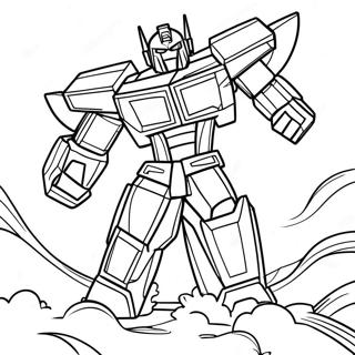 Optimus Prime In Battle Coloring Page 60554-47928