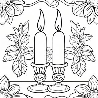 Shabbat Candles Coloring Pages